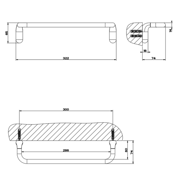 Gessi Goccia Porta asciugamani 30 Cm Cromo, dettaglio ravvicinato del materiale e dell'aggancio