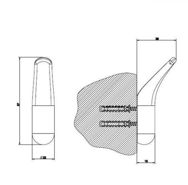 Gancio Appendino a Muro Cromo Goccia 38121 Gessi