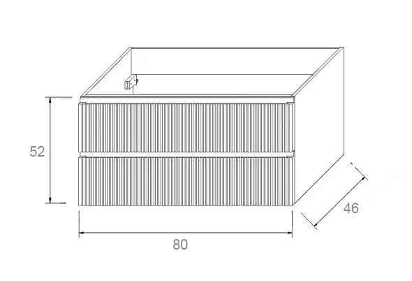 Mobile bagno cannettato 80X46 Pisa bianco opaco lavabo resina lucida