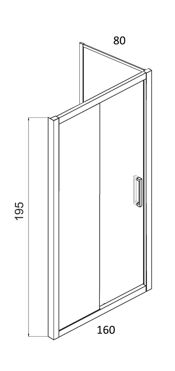 Box doccia 80x160 Marsiglia un anta scorrevole reversibile trasparente H 195 cromo