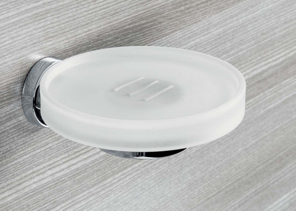 Colombo Nordic B5201 Porta Sapone a Parete in Vetro Acidato Naturale cromo