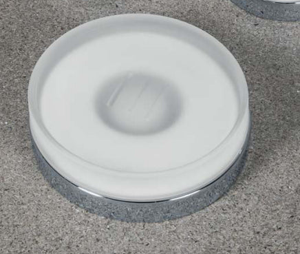 Colombo Nordic B5240 Porta Sapone da Appoggio in Vetro Acidato Naturale cromo