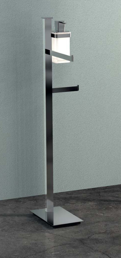 Colombo Units B9119d Piantana portasciugamano con dispenser e portarotolo destro cromo