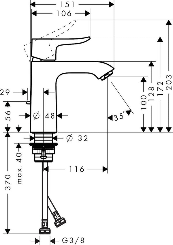 Hansgrohe Metris Miscelatore Monocomando Lavabo 110 Con scarico Cromo 310800000