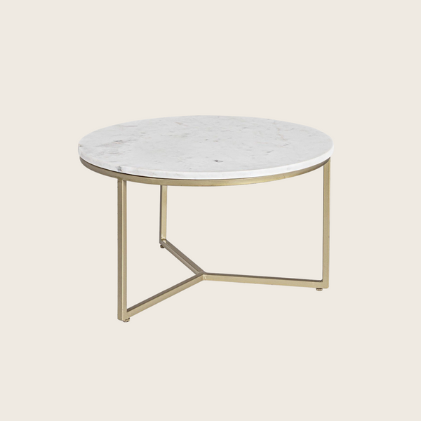 Andrea Bizzotto Phoenix tavolo in marmo bianco e acciaio oro 0746881