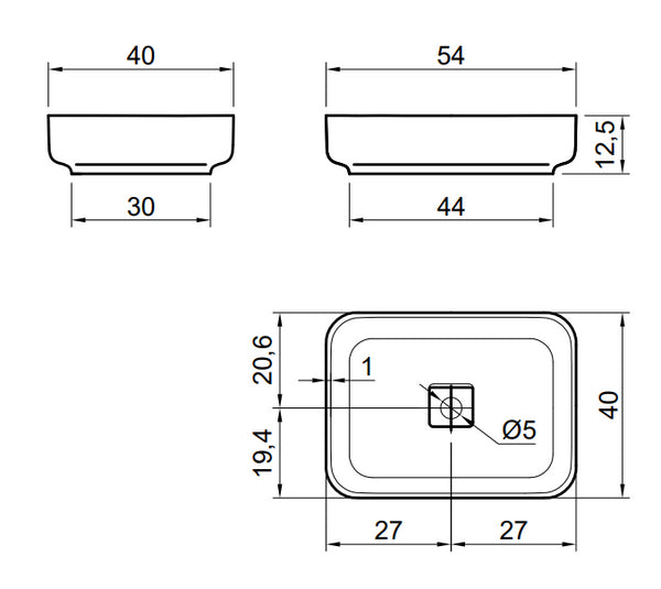 Antonio Lupi Design Bolomood54 Lavabo 54x40 In Flumood Bianco Lucido