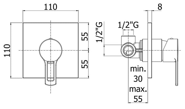 Paffoni Ringo Rin010 Miscelatore doccia ad Incasso Con Piastra in Abs Cromo