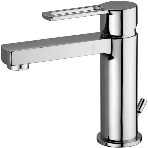 Paffoni Ringo Rin075 Miscelatore lavabo con Scarico, vista frontale su sfondo bianco