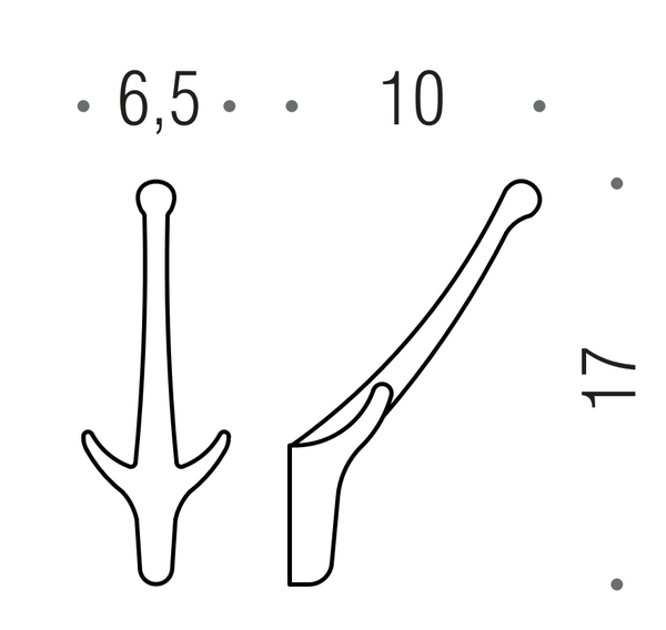 Colombo Hook 2 AM27 gancio appendiabiti bagno appenditutto in ottone cromo