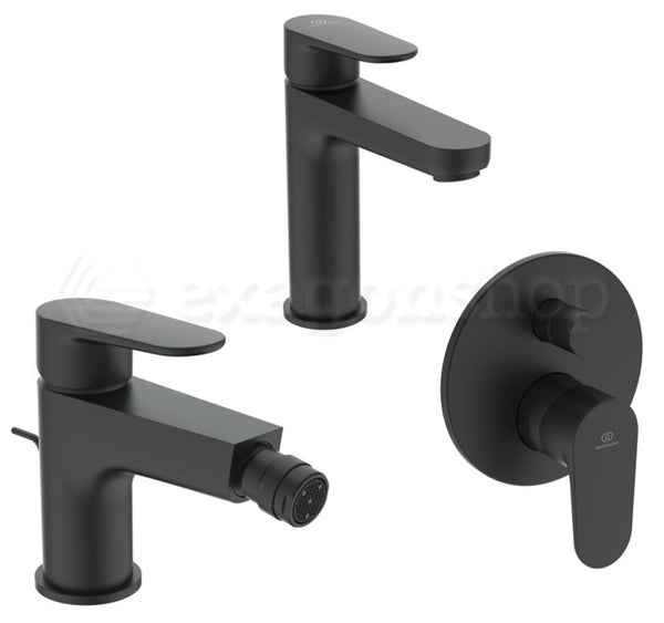 Ideal Standard Cerafine O set miscelatore per lavabo bidet e doccia con corpo ad incasso nero seta-BD131XG+BC705XG+A7193XG