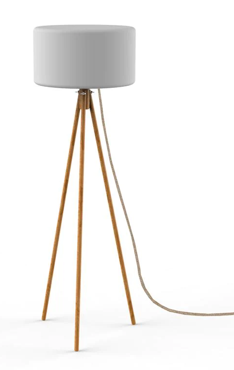 Chloe Lampada 140 cm a pavimento esterno ed interno bianco spenta, dettaglio del corpo lampada e dei materiali - Exagonshop
