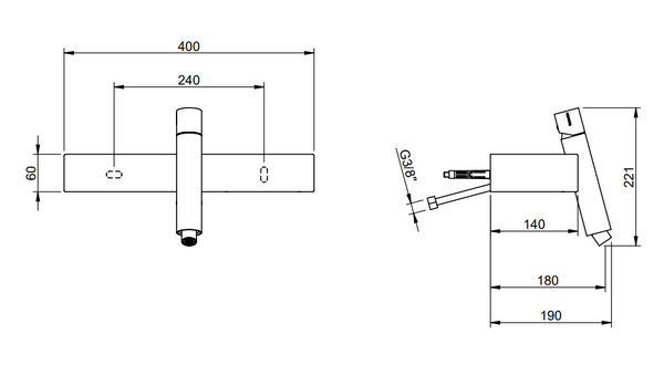 Treemme Blok miscelatore bidet monocomando testa cieca cromo