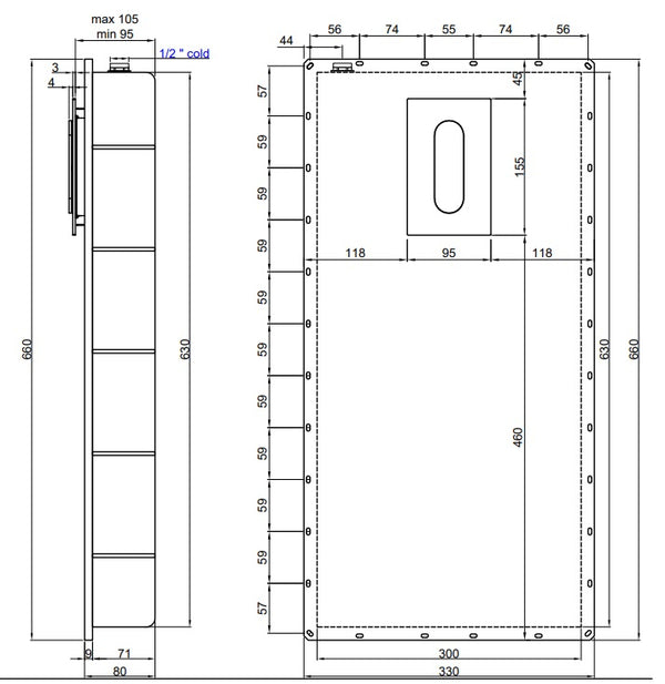 Antonio lupi design tenso idroscopino da incasso con flessibile 85 cm in acciaio satinato