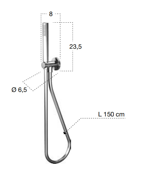 Doccetta con Supporto Presa acqua e Flessibile 150 Cm Cromo Lucido Bk150 Antonio Lupi