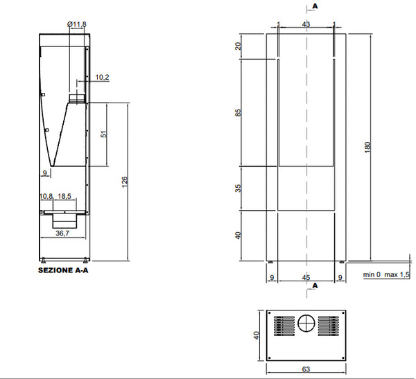 Camino a Bioetanolo da incasso Il canto del fuoco Cantom63 Antonio Lupi