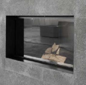 Antonio Lupi Filoskema100 Termocamino a Legna in acciaio con anta