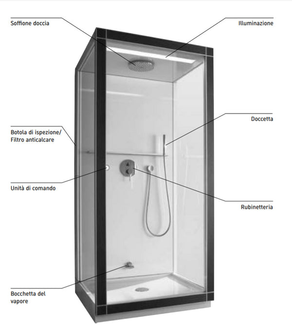 Cabina e Bagno Turco 100x100 Destro castagno scuro St Trop 730011530001000 Duravit