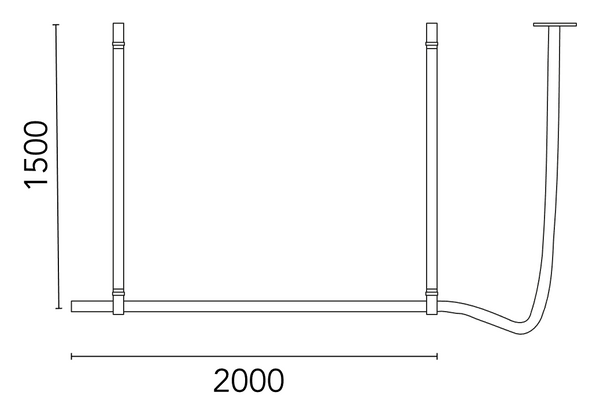 Flos Belt Lampada sospesa 200x150 cm in Alluminio e Pelle Naturale