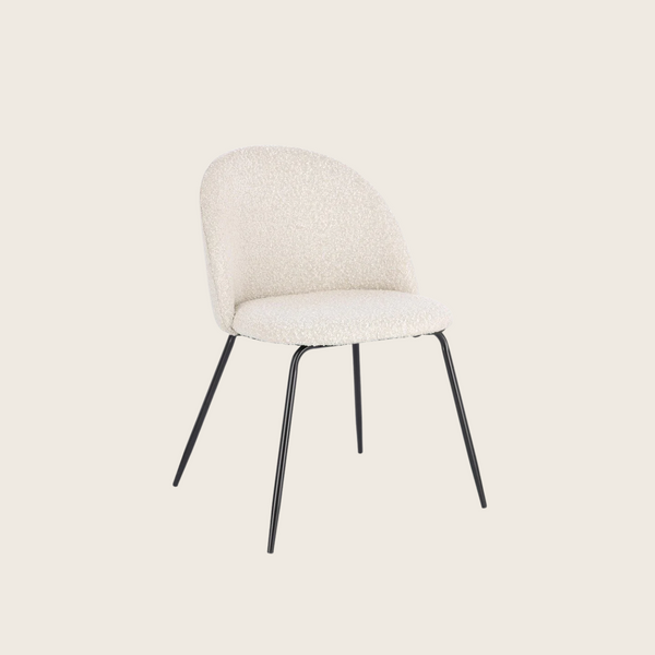Andrea Bizzotto Tanya sedia effetto boucle avorio e gambe nero 0734366