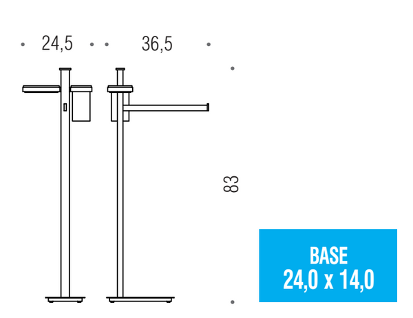 Colombo Units B9110 Piantana portasciugamani portasapone e portaspazzolini cromo