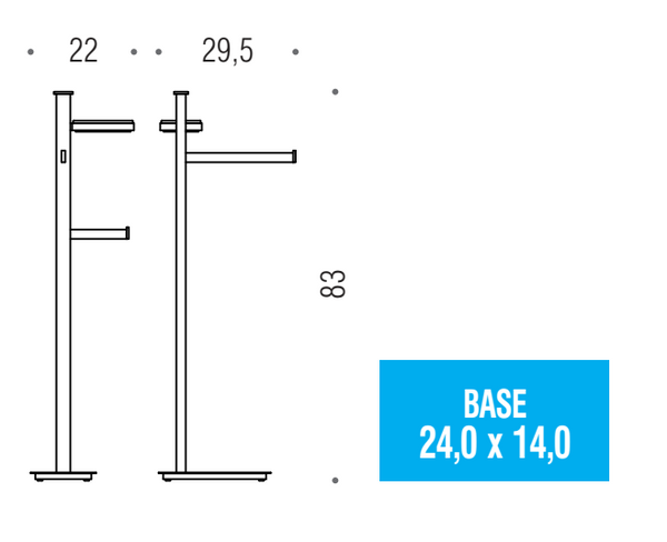 Colombo Units B9113d Piantana portasciugamani con portasapone e portarotolo destro cromo