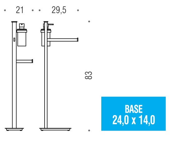 Colombo Units B9119d Piantana portasciugamano con dispenser e portarotolo destro cromo