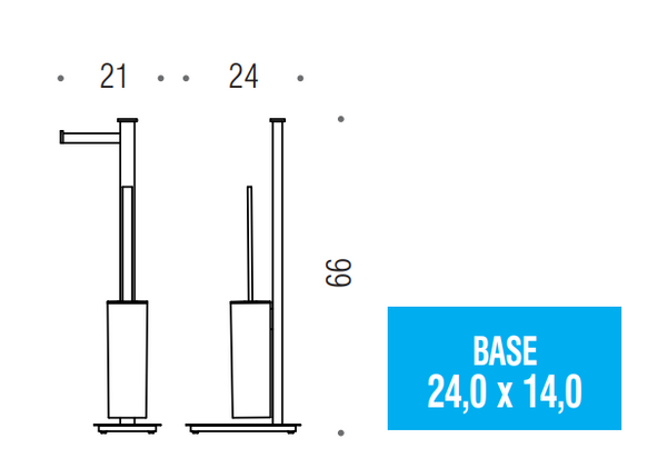 Colombo units b9107snm piantana portarotolo e portascopino sinistro nero opaco