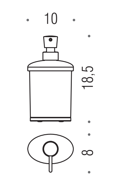 Colombo Land B9319 Dispenser spandisapone da Appoggio in Vetro Acidato Naturale cromo