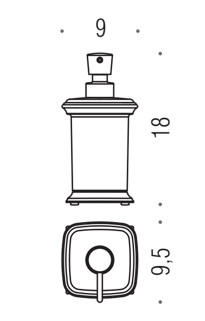 Colombo portofino dispenser cromo oro in vetro b9326, dettaglio ravvicinato del materiale e dell'aggancio - Colombo Design