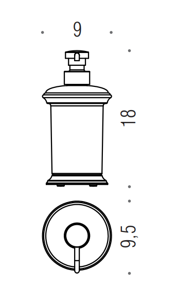 Colombo positano b9327 dispenser sapone liquido da appoggio in vetro acidato naturale cromo