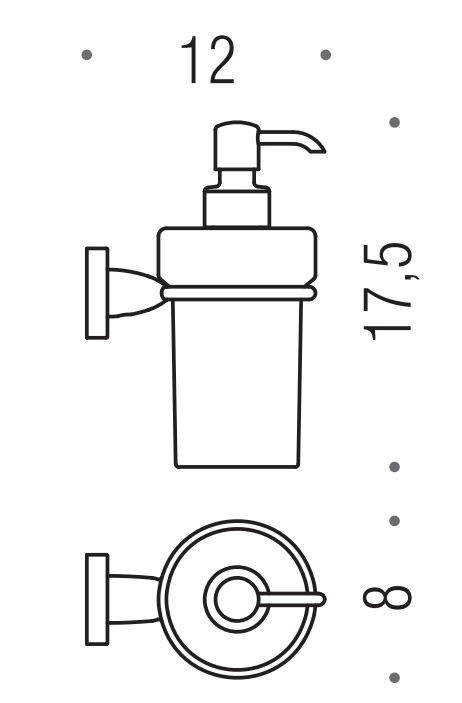 Colombo Basic B9332 dispenser sapone liquido a Muro in Vetro Acidato Naturale cromo