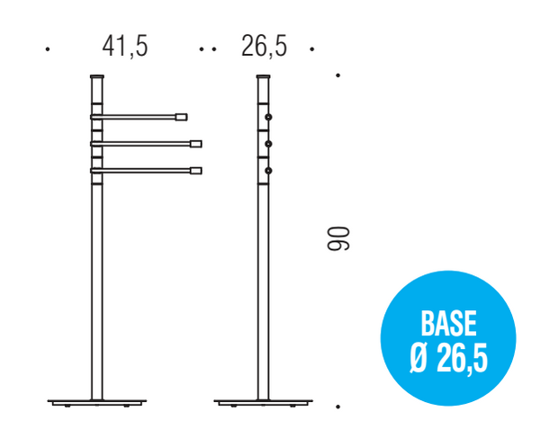 Colombo Isole B9415 Piantana portasciugamani in ottone cromo