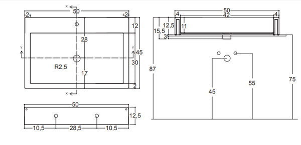 Cool Lavabo 50,5x45 Bianco Lucido