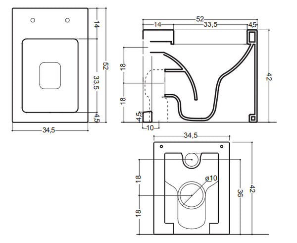 Cool Wc Scarico A Parete 52x34,5 Bianco Matt