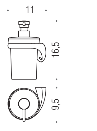Colombo Link b9310s Dispenser a Parete Sinistro Vetro Acidato Naturale cromo