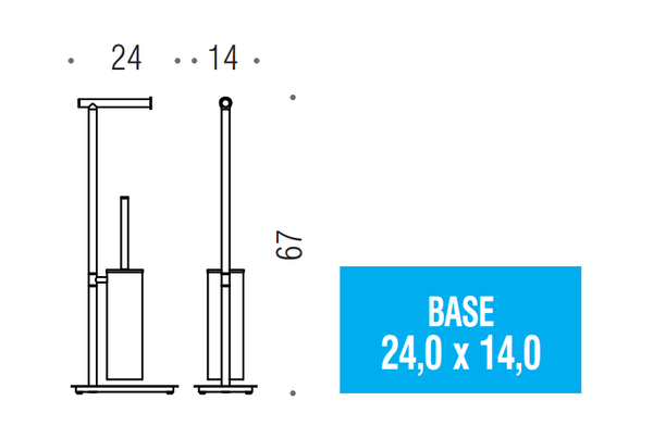 Colombo square b9707 piantana portarotolo portascopino cromo