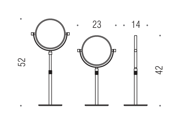 Colombo design Contract B9752 Specchio Ingranditore 3x da appoggio ad altezza regolabile cromo