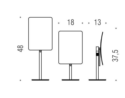 Colombo design Contract B9753 Specchio Ingranditore quadro 3x da appoggio e regolabile in altezza cromo