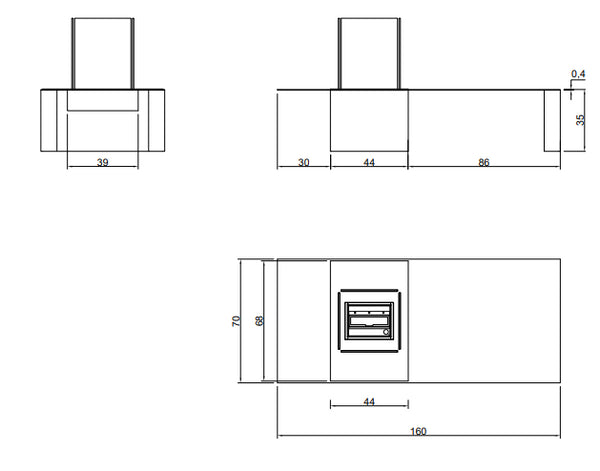 Antonio Lupi Drago Tavolino Con Focolare A Bioetanolo Cm 70x160x35