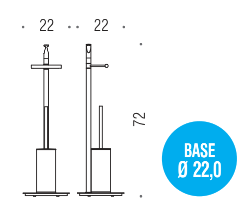 Colombo Planets B9807 Piantana portarotolo portascopino per Wc in ottone cromo