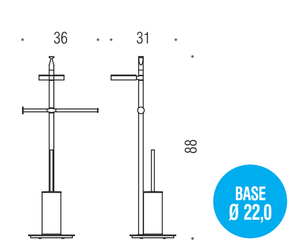 Colombo Planets B9813 Piantana portasciugamani portasapone portascopino portarotolo cromo