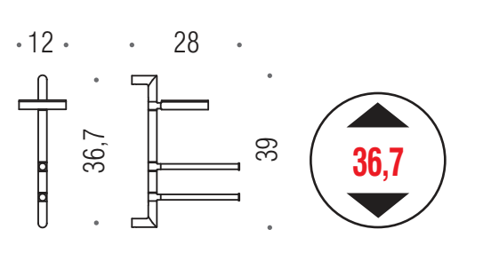 Colombo Planets B9824 Asta Attrezzata con due portasalviette e portasapone in vetro acidato cromo
