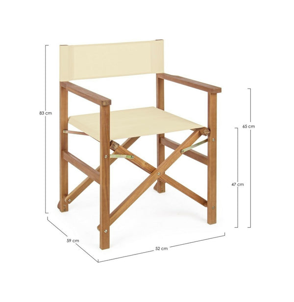Andrea Bizzotto Noemi Sedia regista ecru in legno di acacia 0805986