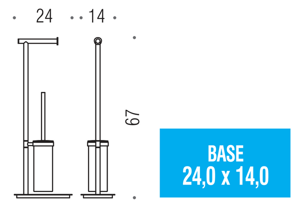 Colombo Square Piantana portarotolo portascopino cromo B99040cr