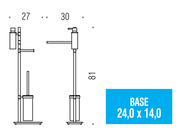 Colombo Square B9918 Piantana attrezzata cromo