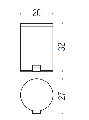 Colombo design B9968 Poubelle Pattumiera 5 Litri con chiusura ammortizzata in acciaio inox cromo