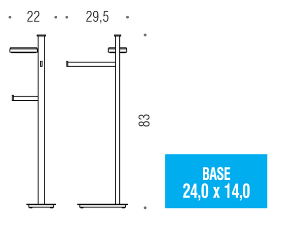 Colombo Units B9113s Piantana portasciugamani con portasapone e portarotolo sinistro cromo