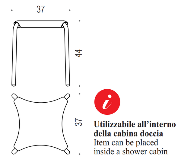 Colombo contrac Sit b9955 sgabello per box doccia e box doccia in alluminio e abs bianco