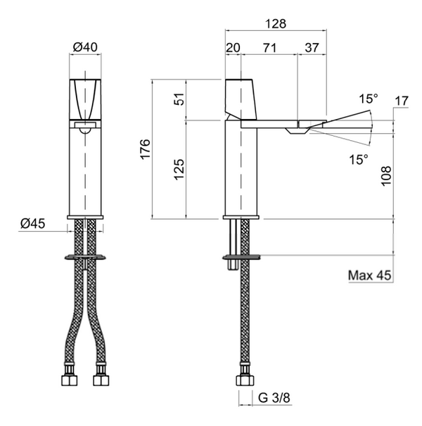 Antonio Lupi indigo Miscelatore Monocomando Bidet Grafite Nd400gr