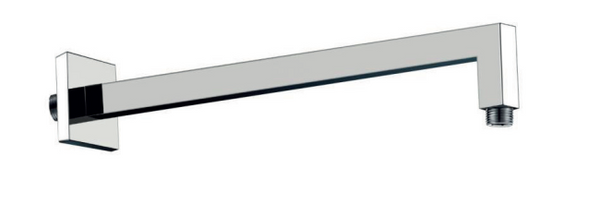Soffione doccia 20x20 quadro 6,5 mm con braccio 30 cm in acciaio cromo lucido Smart